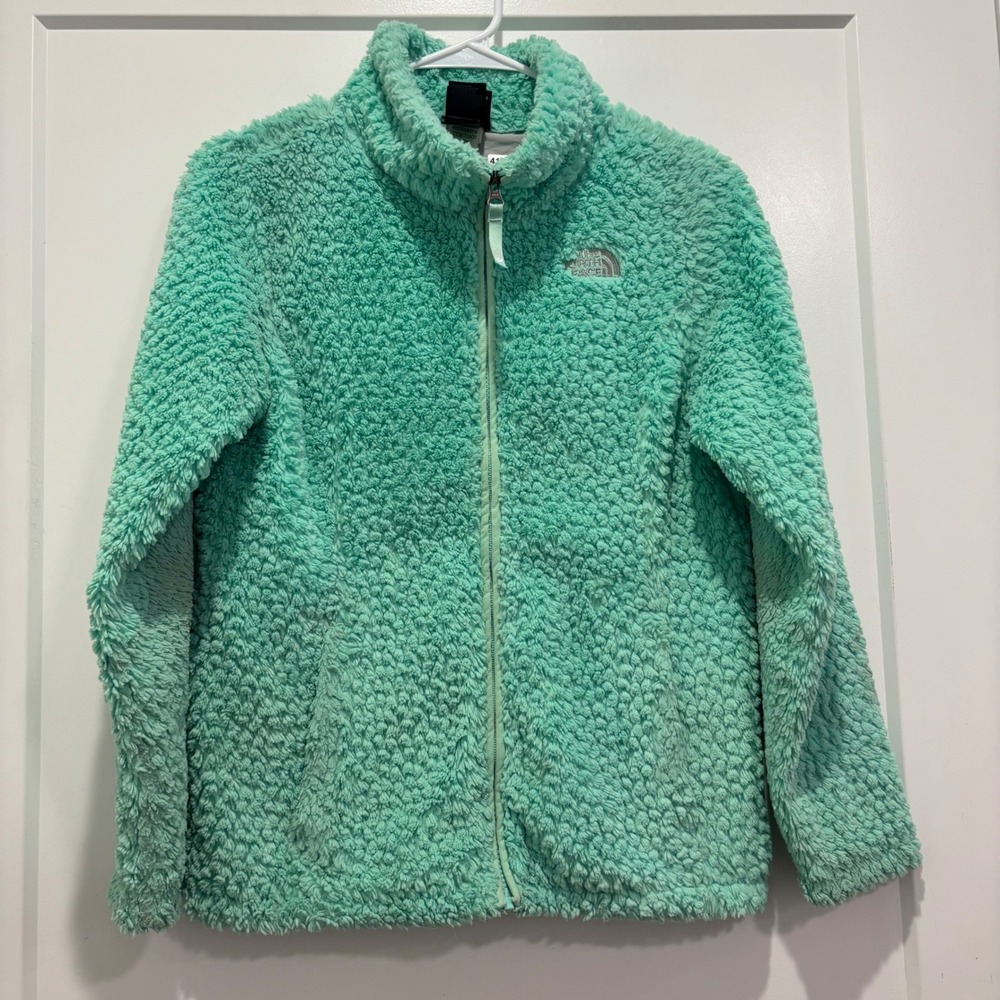 The North Face Girls Oso Fleece Jacket Mint Green Size L 14/16 Full Zip